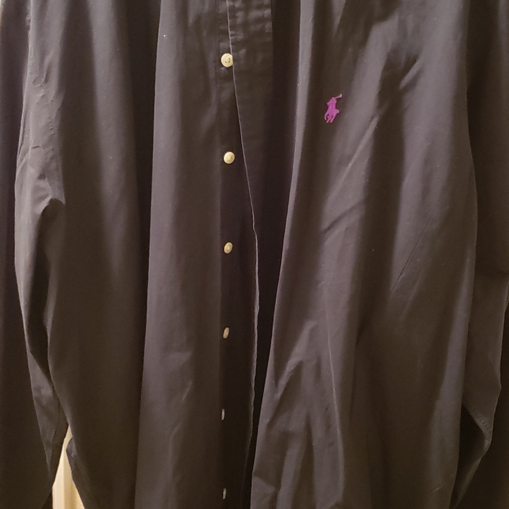 Mens black Polo L/S 3XB SHIRT